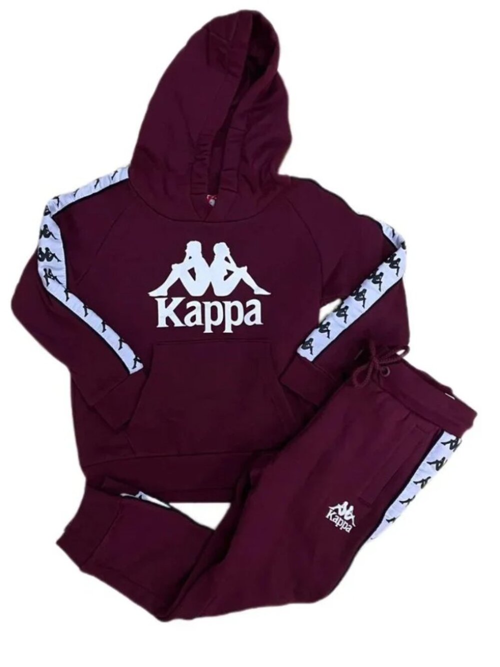 NWOT Kappa Kids Hoodie & Jogger Pants Set Burgundy Maroon 6 Years Tracksuit